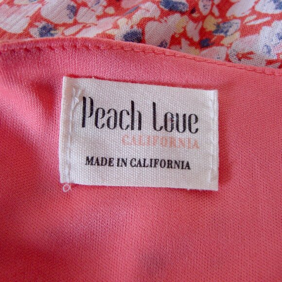 Pink Floral Mini Dress Peach Love California Sleeveless Ruffles Wedding  Small - Picture 3 of 13